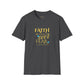 Faith Over Fear T-Shirt — Inspirational Christian Tee with Soft Script & Heart Accents