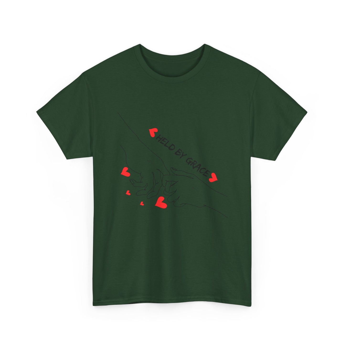 T-Shirt — "Held by Grace" Hands & Hearts Tee