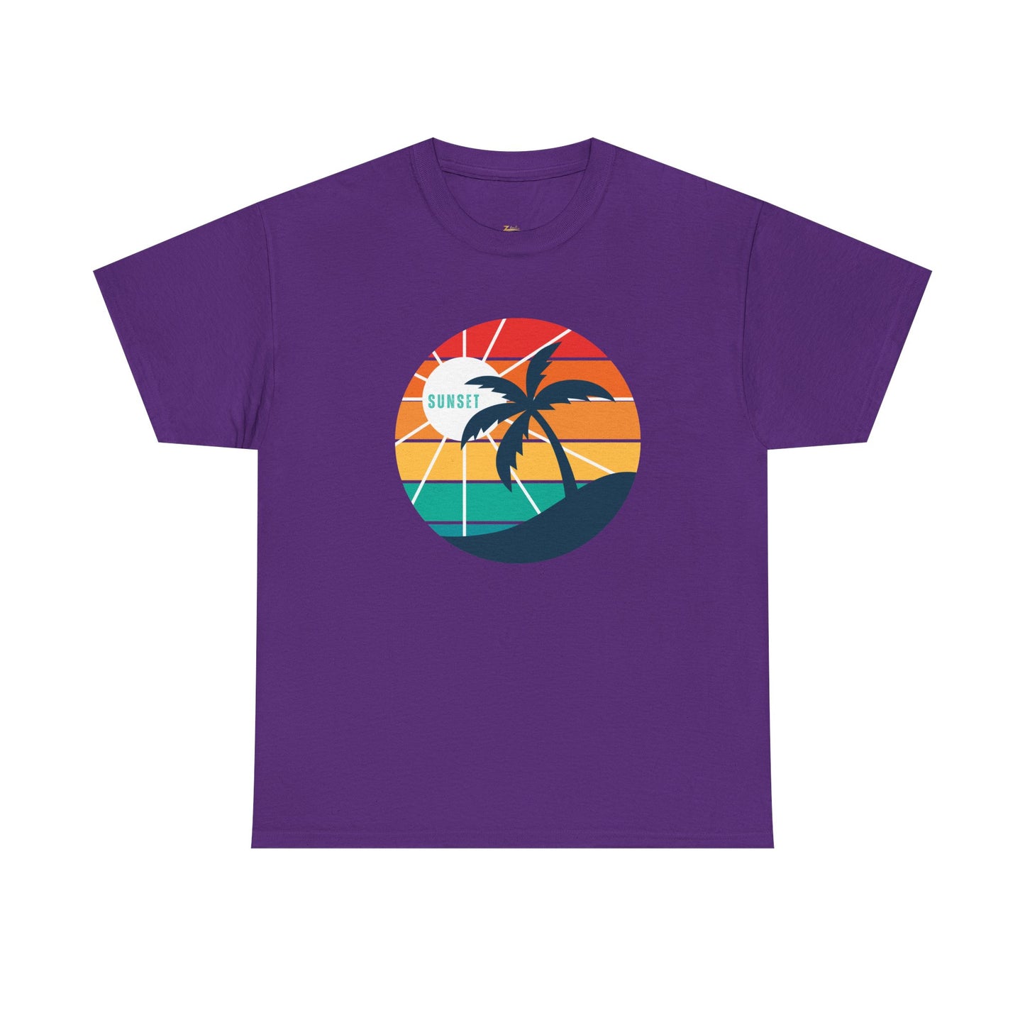 Retro Sunset Palm T-Shirt — Vintage Beach Graphic Tee