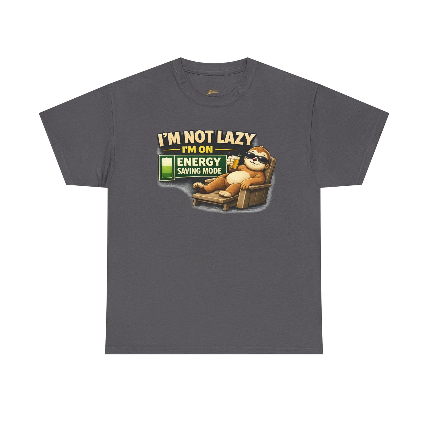 Funny Sloth T-Shirt – "I'm Not Lazy I'm On Energy Saving Mode" Graphic Tee