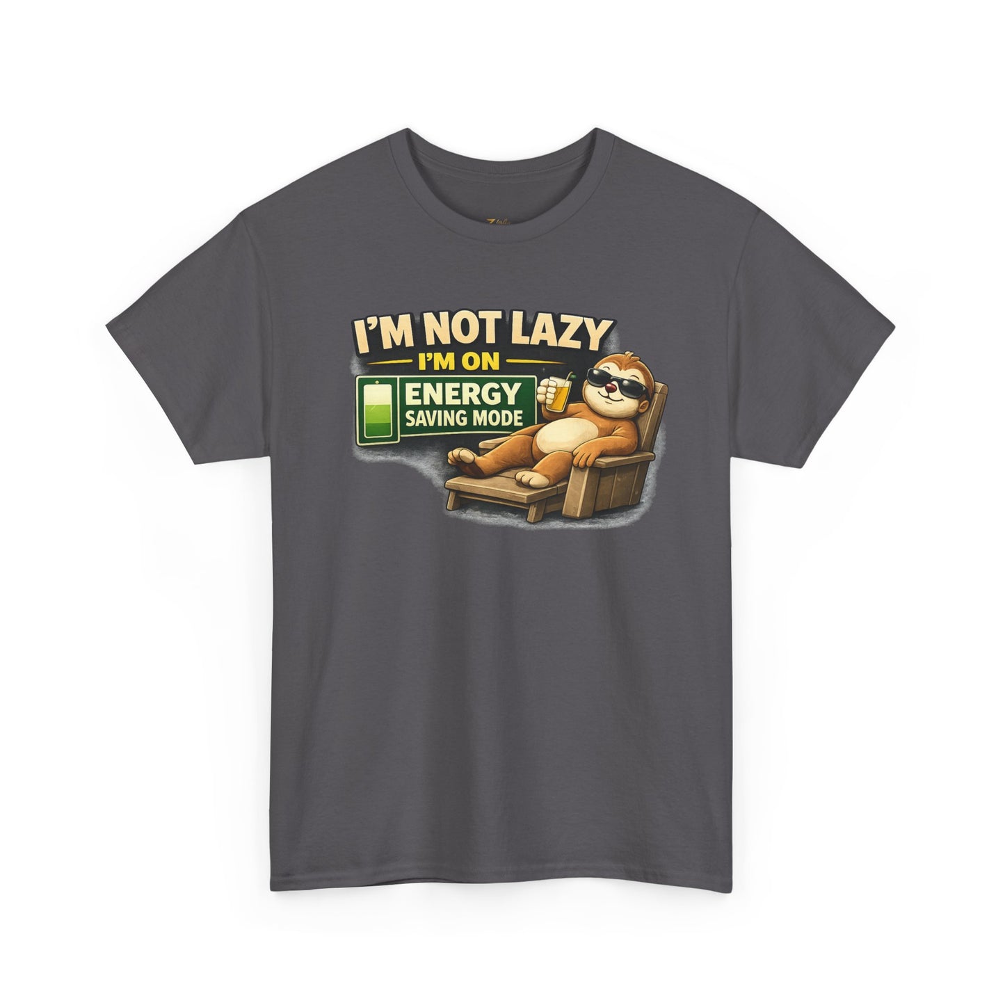Funny Sloth T-Shirt – "I'm Not Lazy I'm On Energy Saving Mode" Graphic Tee