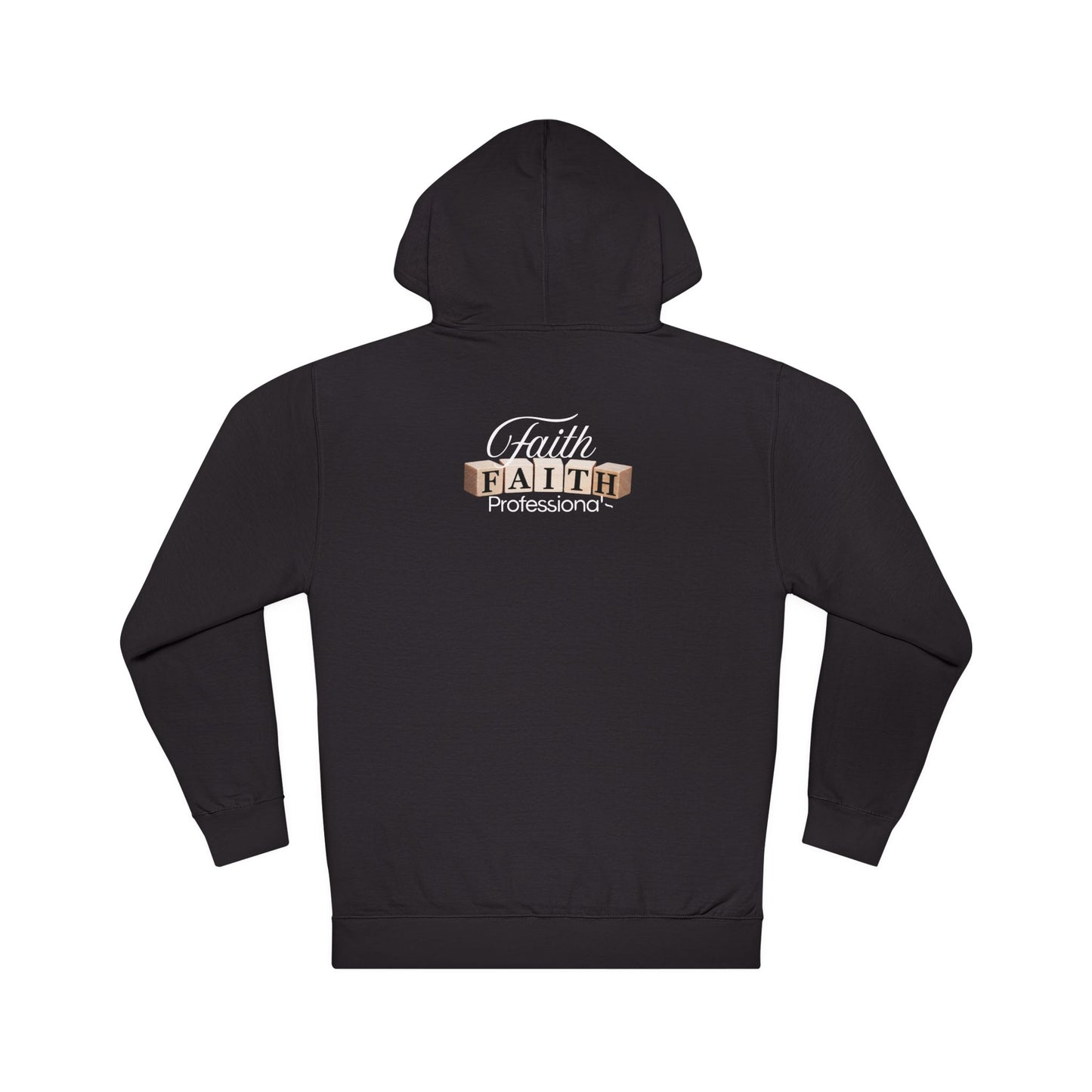 Faith Graphic Hoodie — Minimal Gold Lettering Christian Pullover