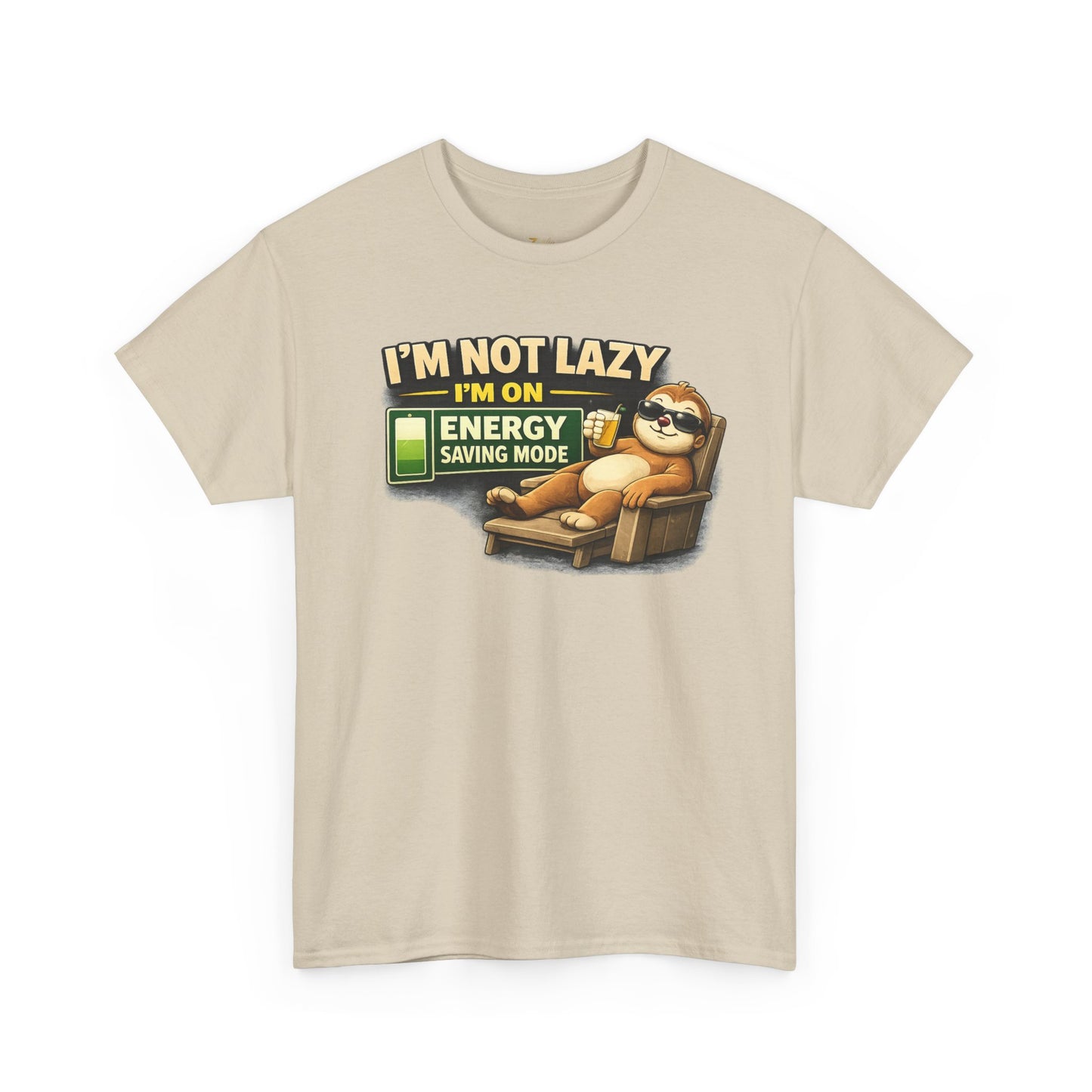 Funny Sloth T-Shirt – "I'm Not Lazy I'm On Energy Saving Mode" Graphic Tee