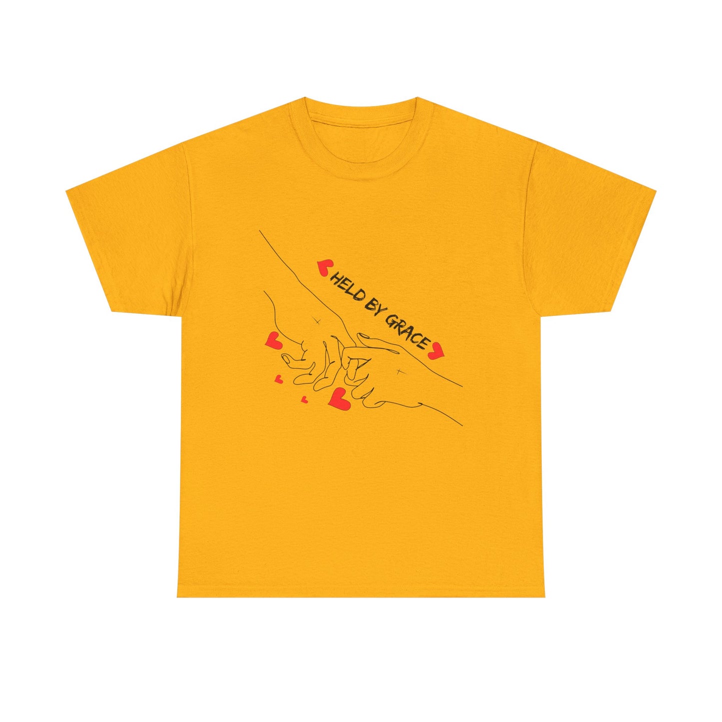 T-Shirt — "Held by Grace" Hands & Hearts Tee
