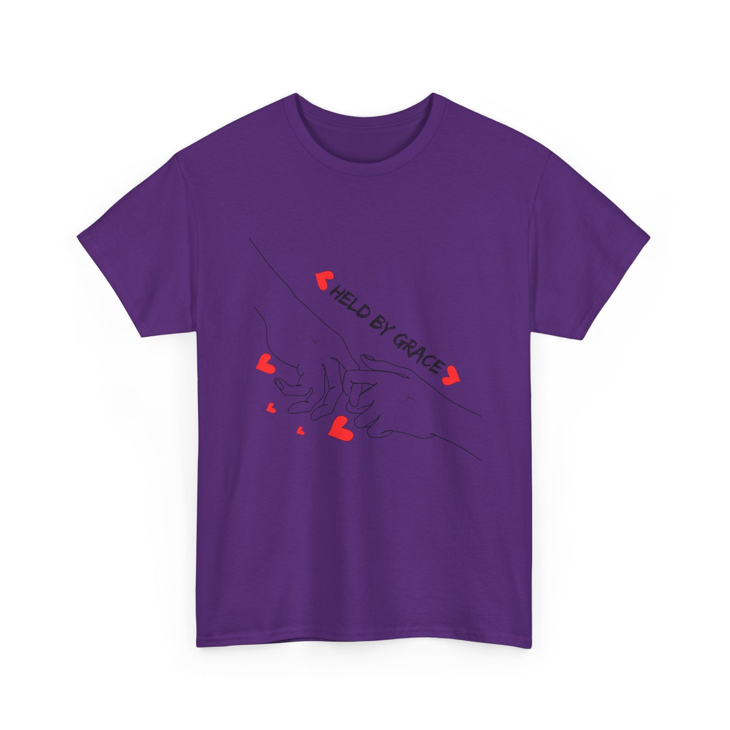 T-Shirt — "Held by Grace" Hands & Hearts Tee
