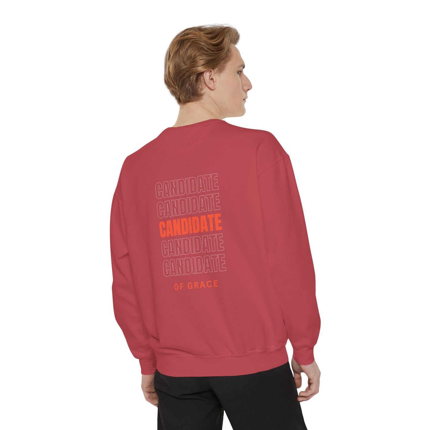 Grace Cross Sweatshirt — "Candidate of Grace" Christian Pullover