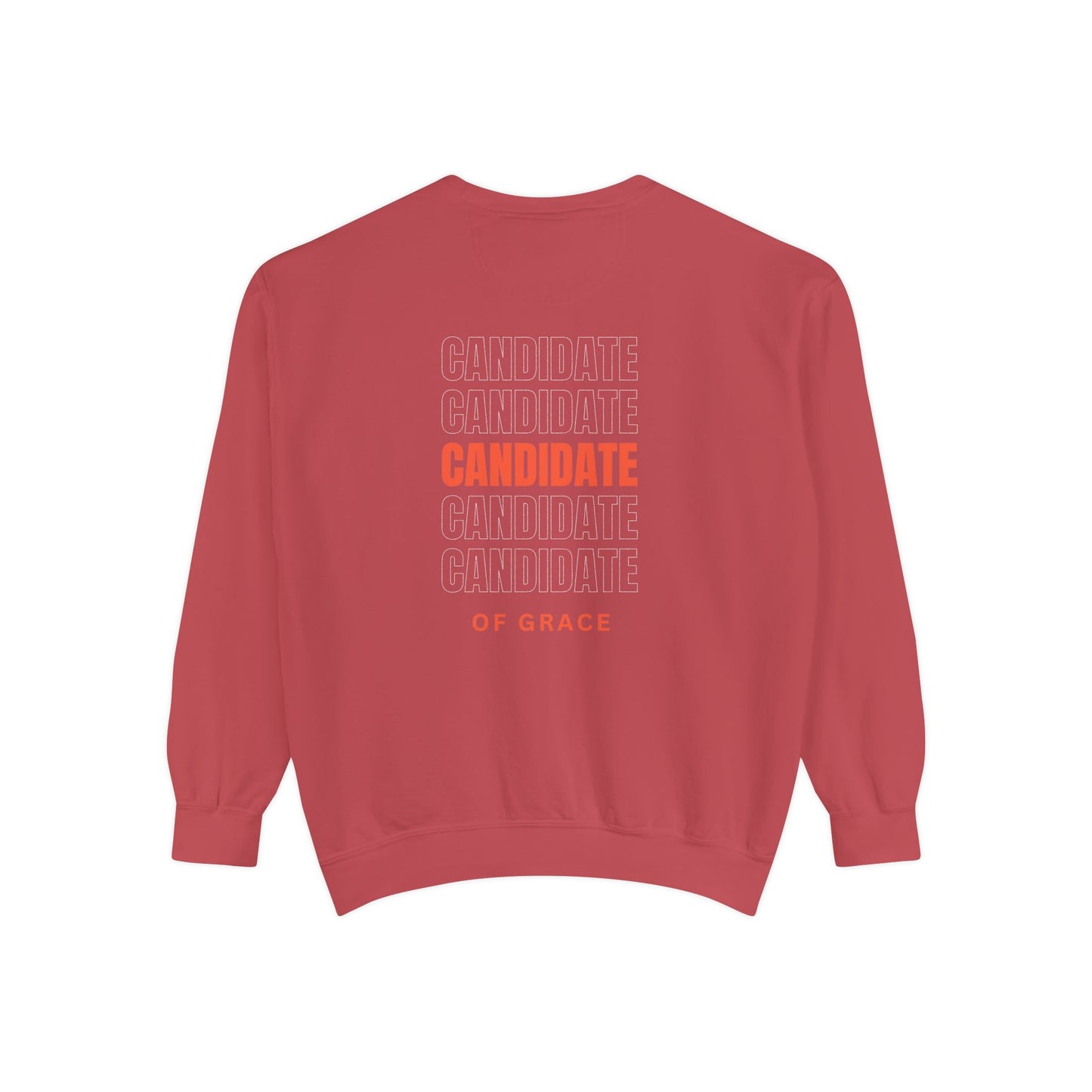 Grace Cross Sweatshirt — "Candidate of Grace" Christian Pullover