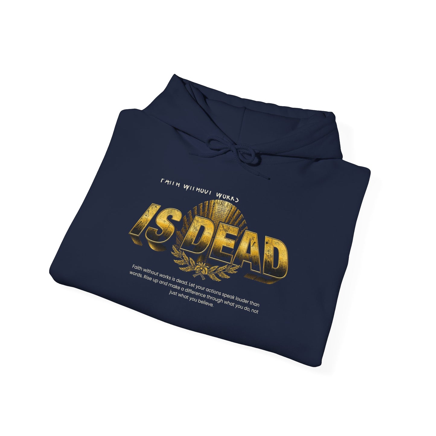 Hoodie — 'Without work is Dead' Gold Baroque Graphic Hooded Sweatshirt