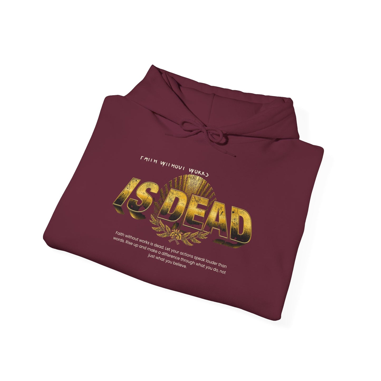 Hoodie — 'Without work is Dead' Gold Baroque Graphic Hooded Sweatshirt