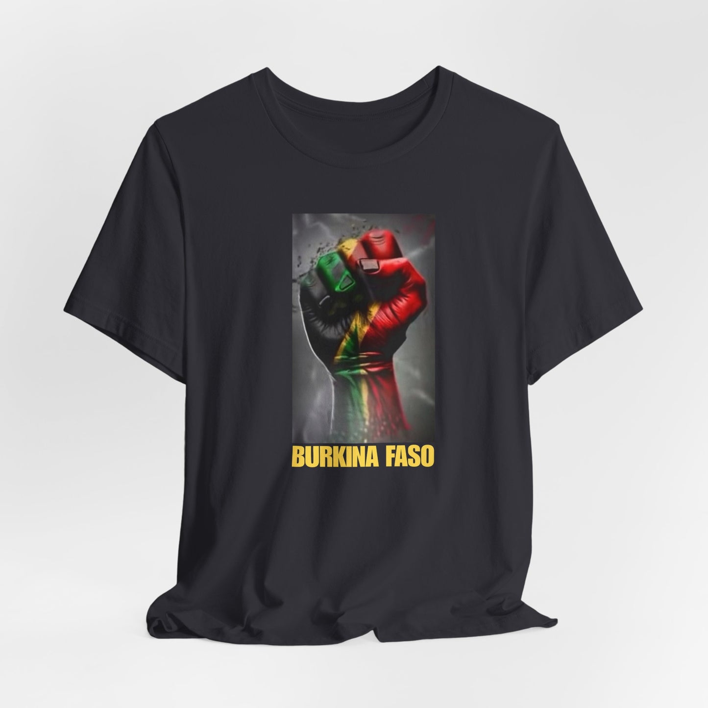 AfriBurkina Faso Flag Fist T-Shirt — Patriotic Map Back Tee