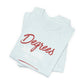 Degrees Script T‑Shirt — Minimal Retro Graphic Tee