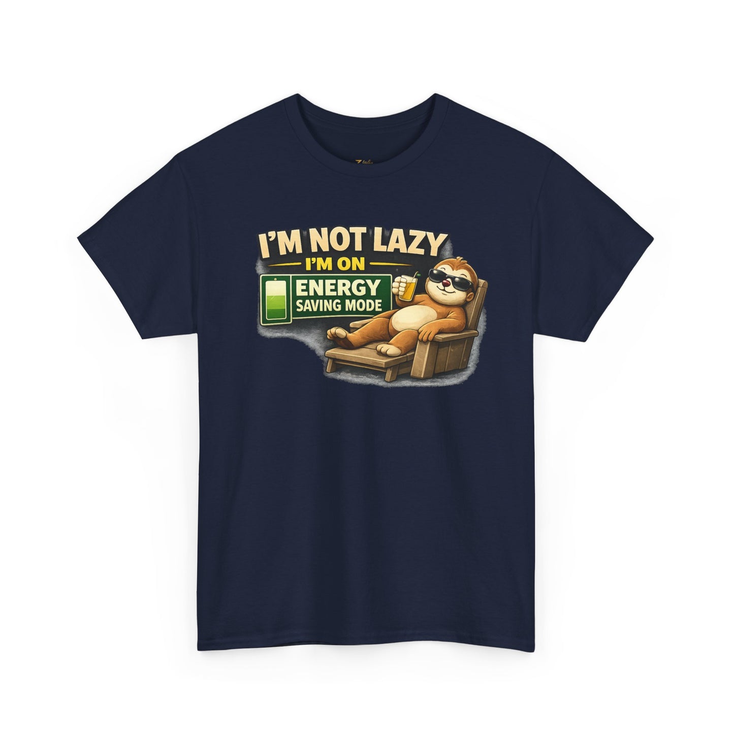 Funny Sloth T-Shirt – "I'm Not Lazy I'm On Energy Saving Mode" Graphic Tee