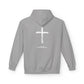 Retro Script "West Coast" White Hoodie — Vintage Stripe Graphic Pullover