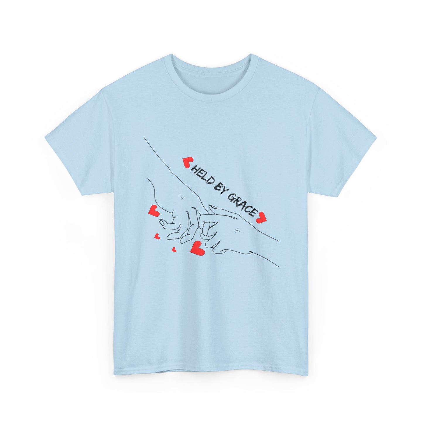 T-Shirt — "Held by Grace" Hands & Hearts Tee
