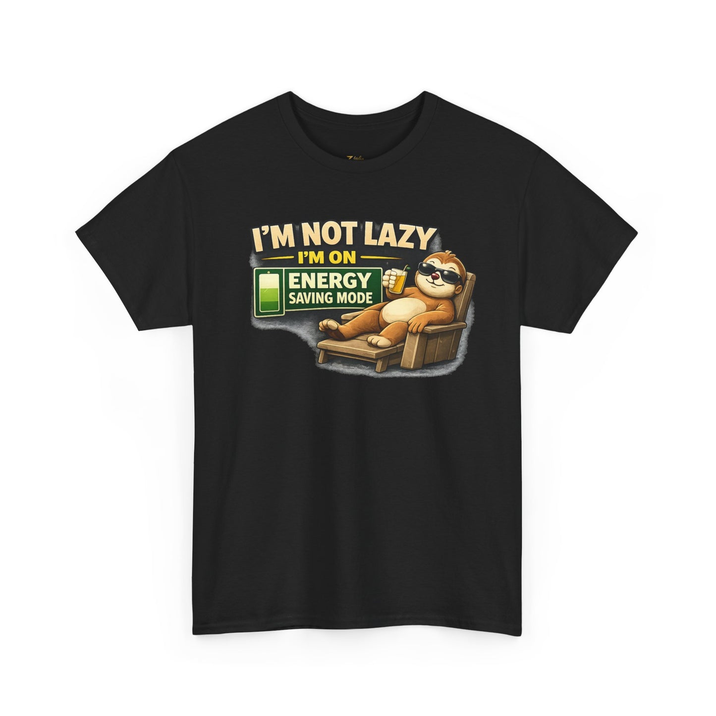 Funny Sloth T-Shirt – "I'm Not Lazy I'm On Energy Saving Mode" Graphic Tee
