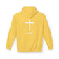 Retro Script "West Coast" White Hoodie — Vintage Stripe Graphic Pullover