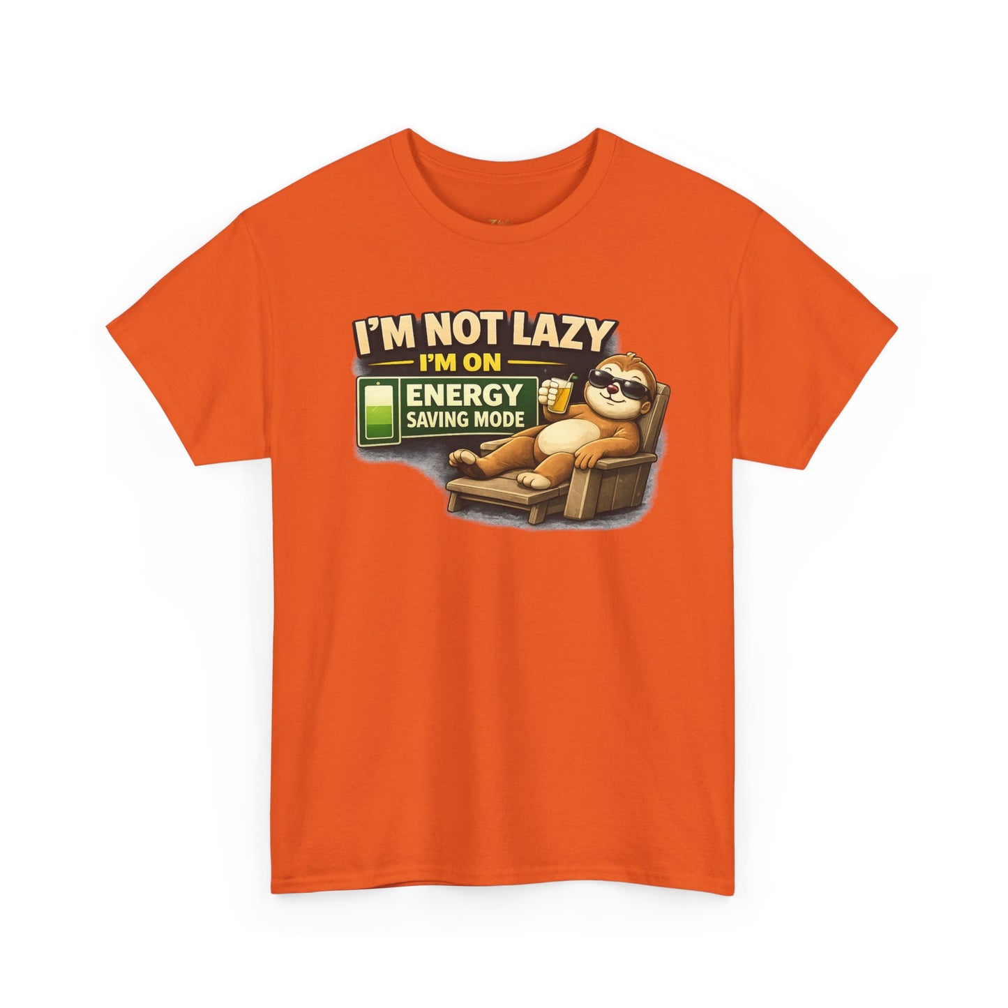 Funny Sloth T-Shirt – "I'm Not Lazy I'm On Energy Saving Mode" Graphic Tee
