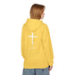 Retro Script "West Coast" White Hoodie — Vintage Stripe Graphic Pullover