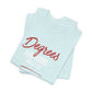 Degrees Script T‑Shirt — Minimal Retro Graphic Tee