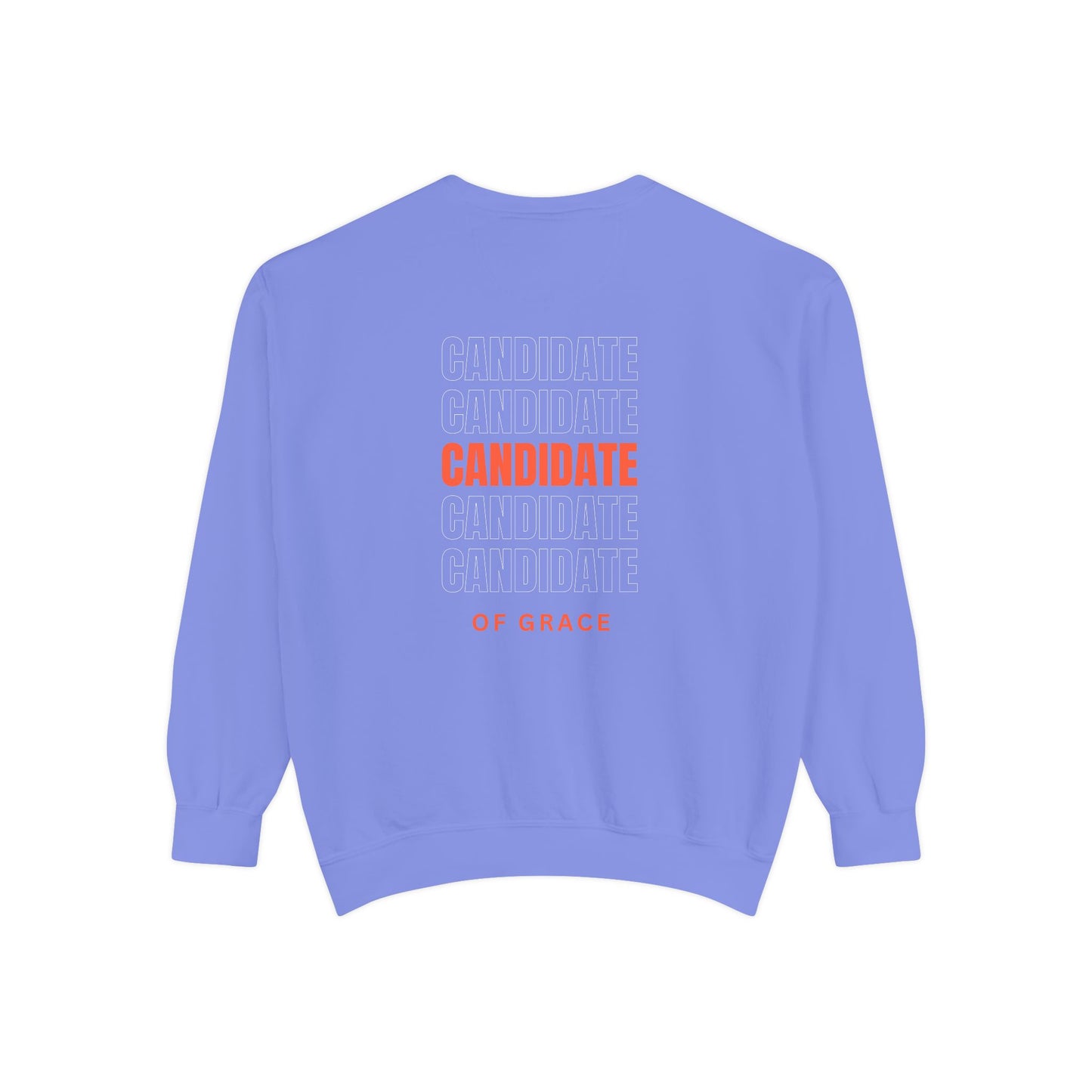 Grace Cross Sweatshirt — "Candidate of Grace" Christian Pullover