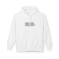 Retro Script "West Coast" White Hoodie — Vintage Stripe Graphic Pullover