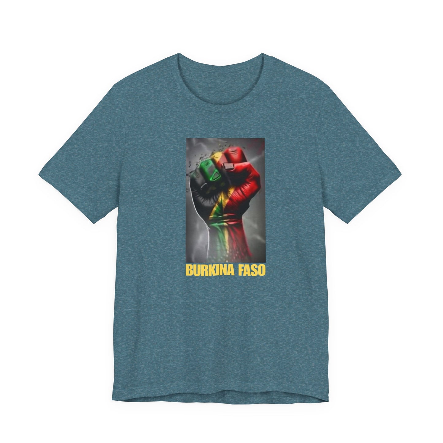 AfriBurkina Faso Flag Fist T-Shirt — Patriotic Map Back Tee