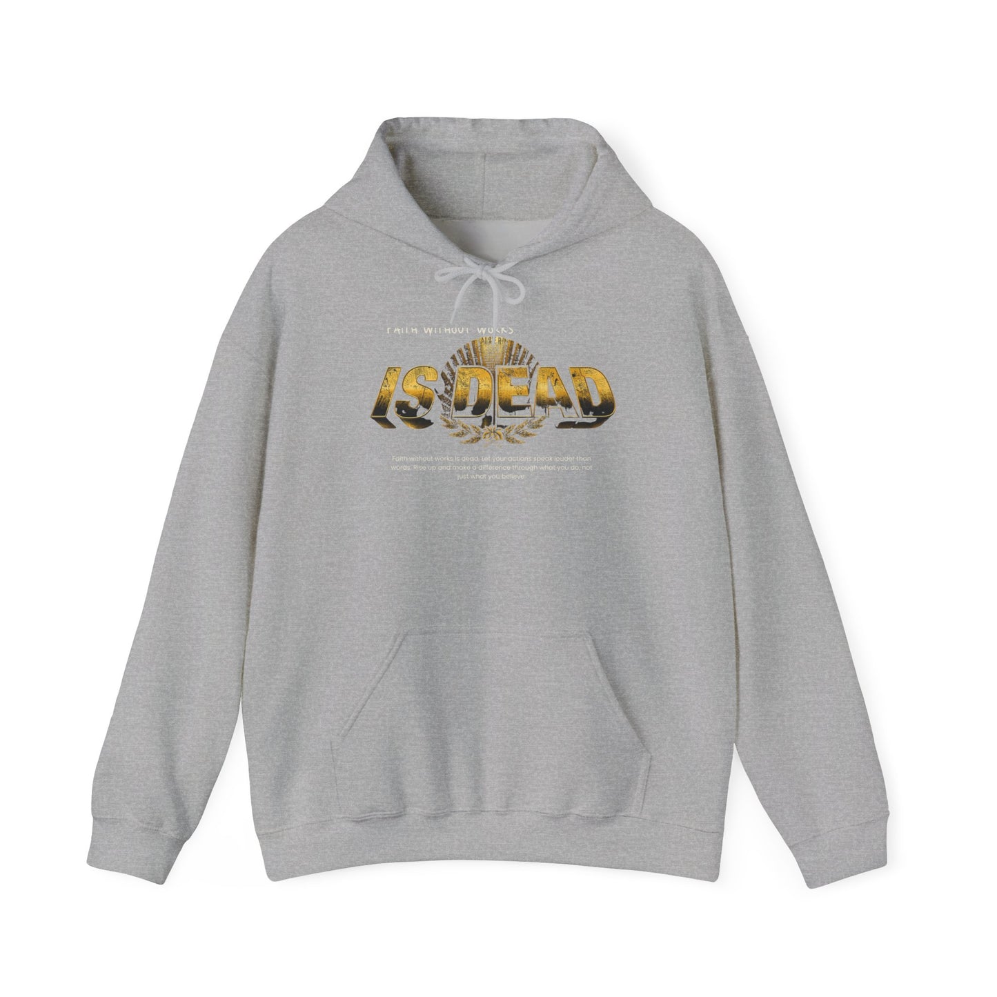 Hoodie — 'Without work is Dead' Gold Baroque Graphic Hooded Sweatshirt