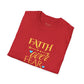 Faith Over Fear T-Shirt — Inspirational Christian Tee with Soft Script & Heart Accents