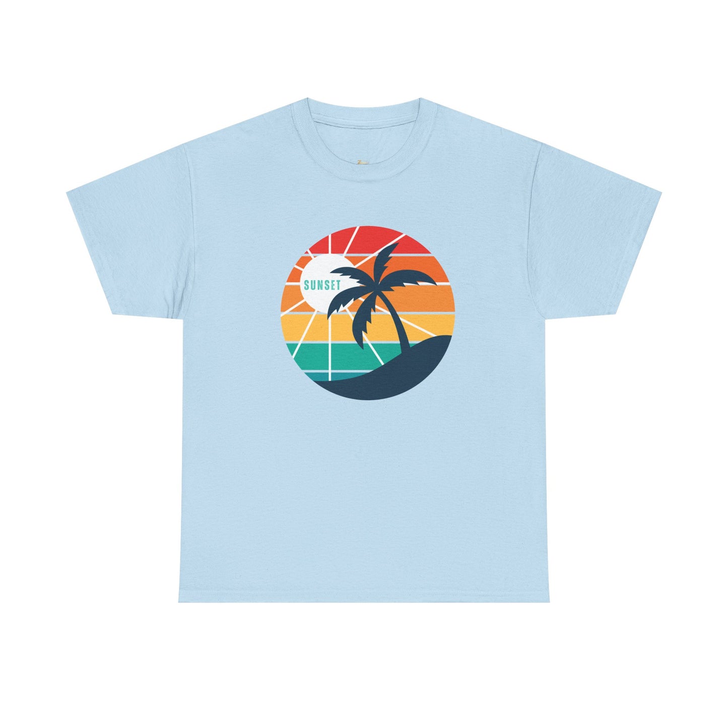 Retro Sunset Palm T-Shirt — Vintage Beach Graphic Tee