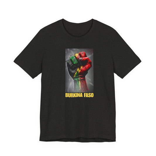 AfriBurkina Faso Flag Fist T-Shirt — Patriotic Map Back Tee