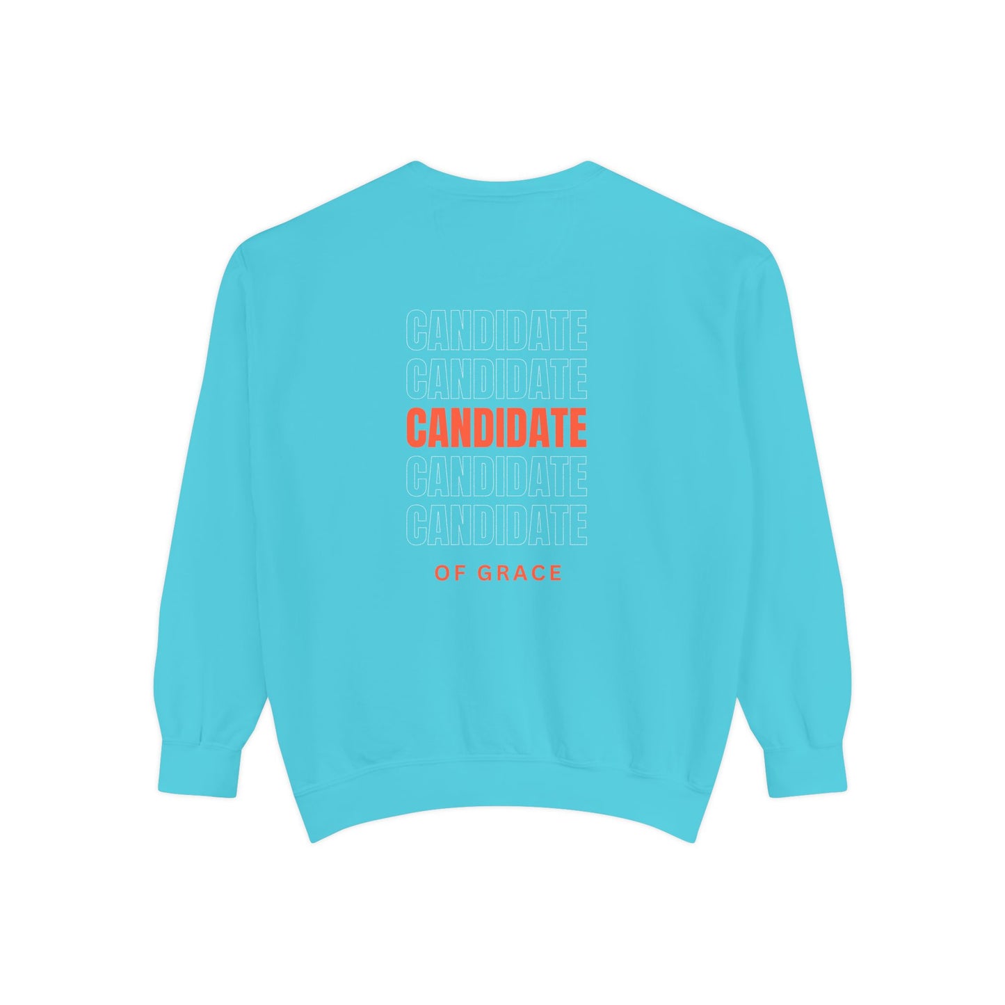 Grace Cross Sweatshirt — "Candidate of Grace" Christian Pullover