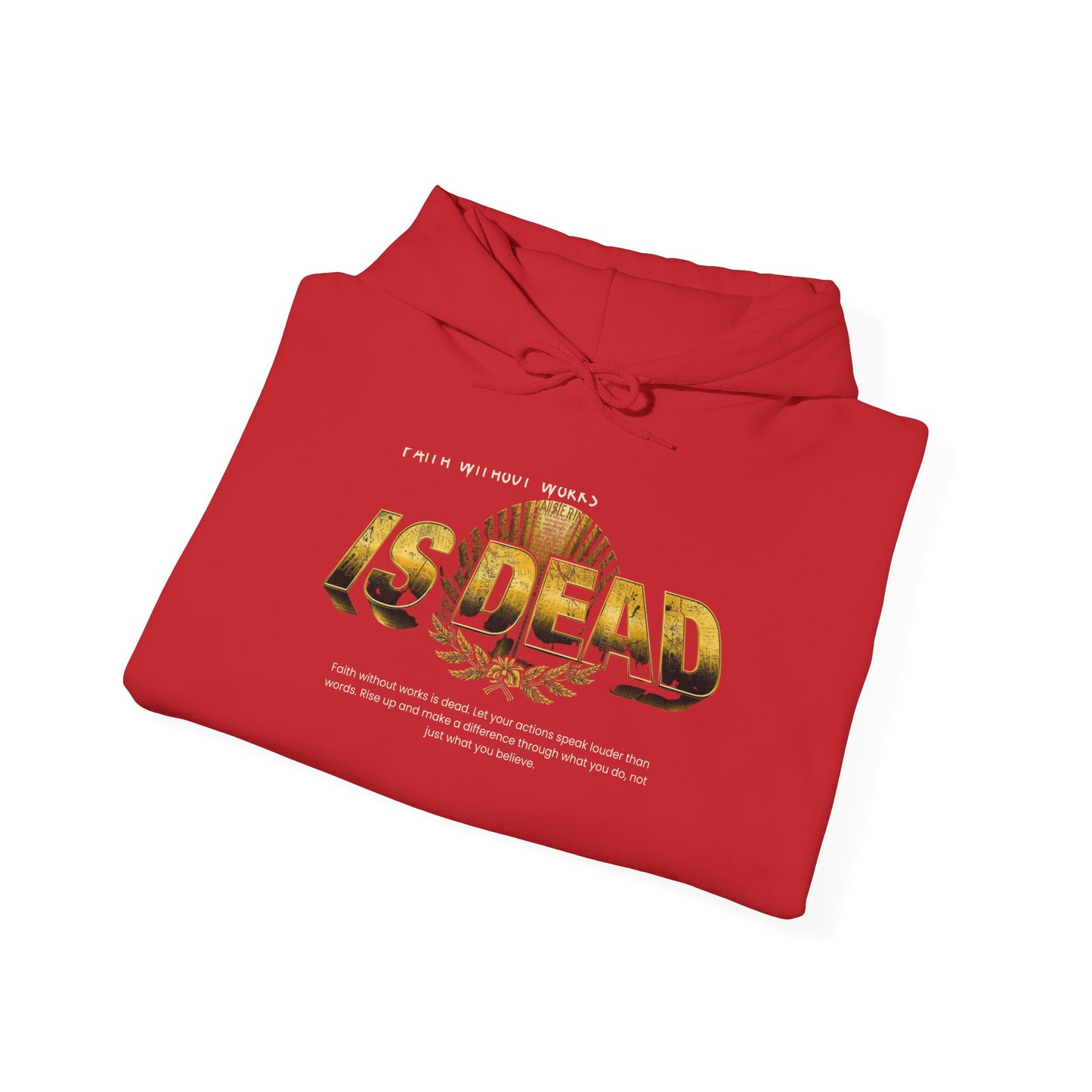 Hoodie — 'Without work is Dead' Gold Baroque Graphic Hooded Sweatshirt