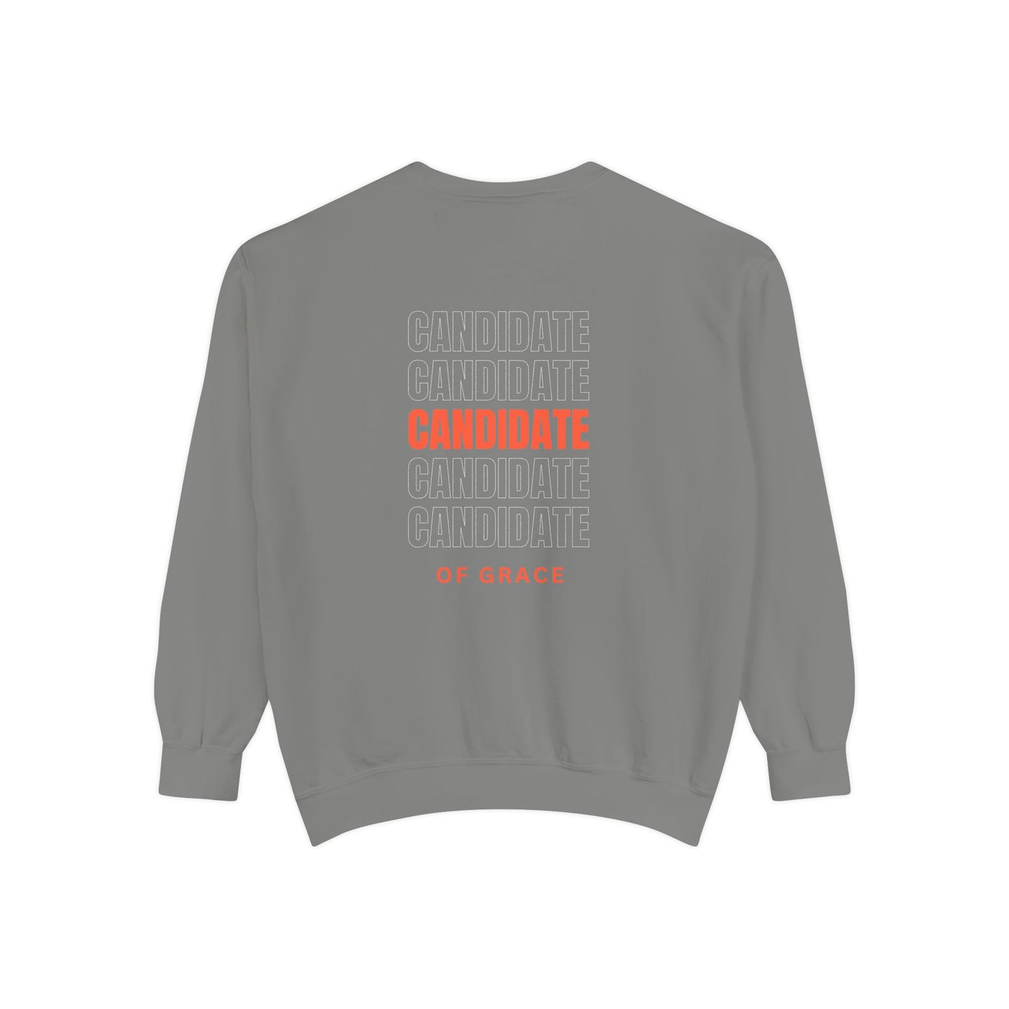 Grace Cross Sweatshirt — "Candidate of Grace" Christian Pullover