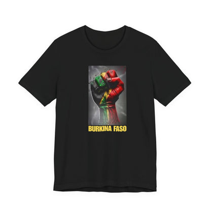 AfriBurkina Faso Flag Fist T-Shirt — Patriotic Map Back Tee