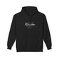 Retro Script "West Coast" White Hoodie — Vintage Stripe Graphic Pullover