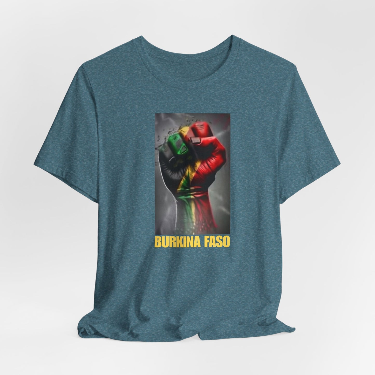 AfriBurkina Faso Flag Fist T-Shirt — Patriotic Map Back Tee
