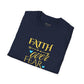 Faith Over Fear T-Shirt — Inspirational Christian Tee with Soft Script & Heart Accents