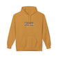 Retro Script "West Coast" White Hoodie — Vintage Stripe Graphic Pullover