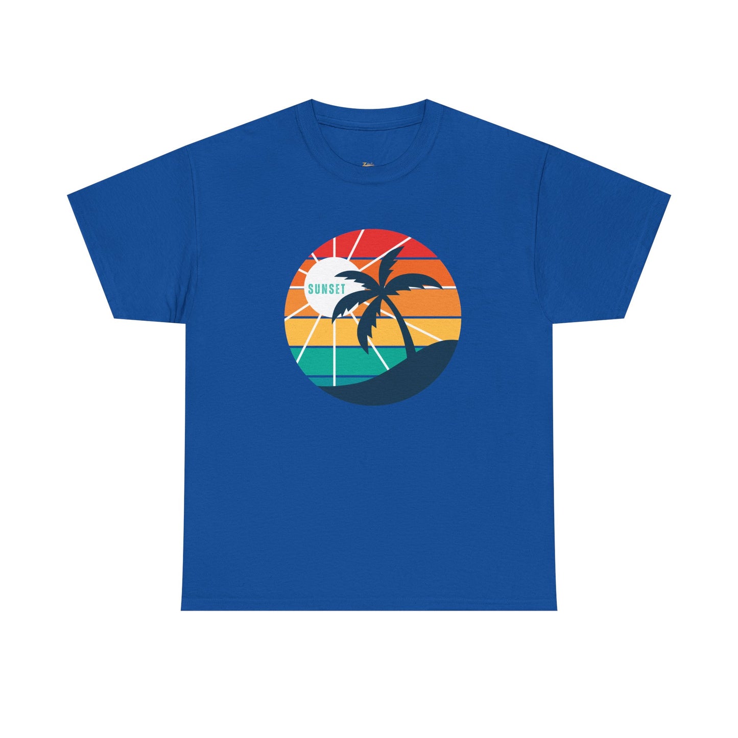 Retro Sunset Palm T-Shirt — Vintage Beach Graphic Tee
