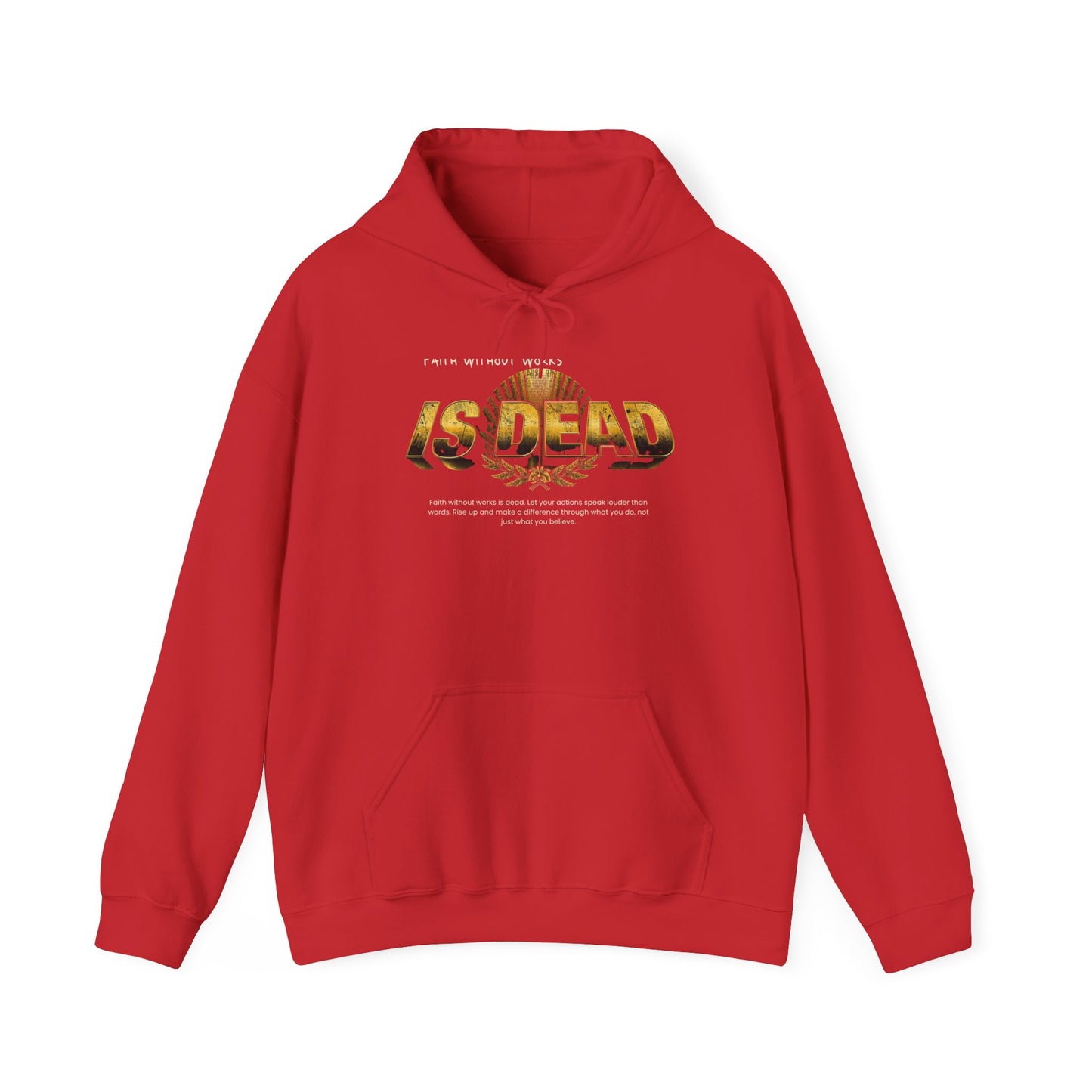 Hoodie — 'Without work is Dead' Gold Baroque Graphic Hooded Sweatshirt
