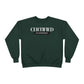 Crewneck Sweatshirt — "Certified by Experience" Minimal Graphic
