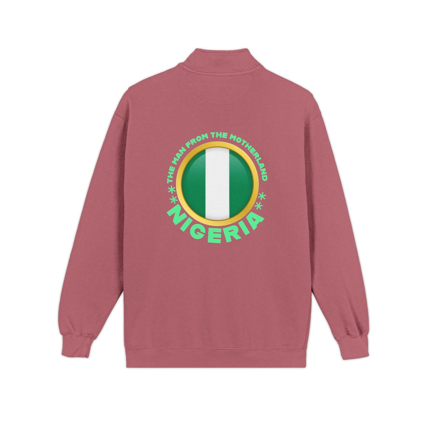 Nigeria Pride Quarter-Zip Sweatshirt — 'Stand Proud' Flag Design
