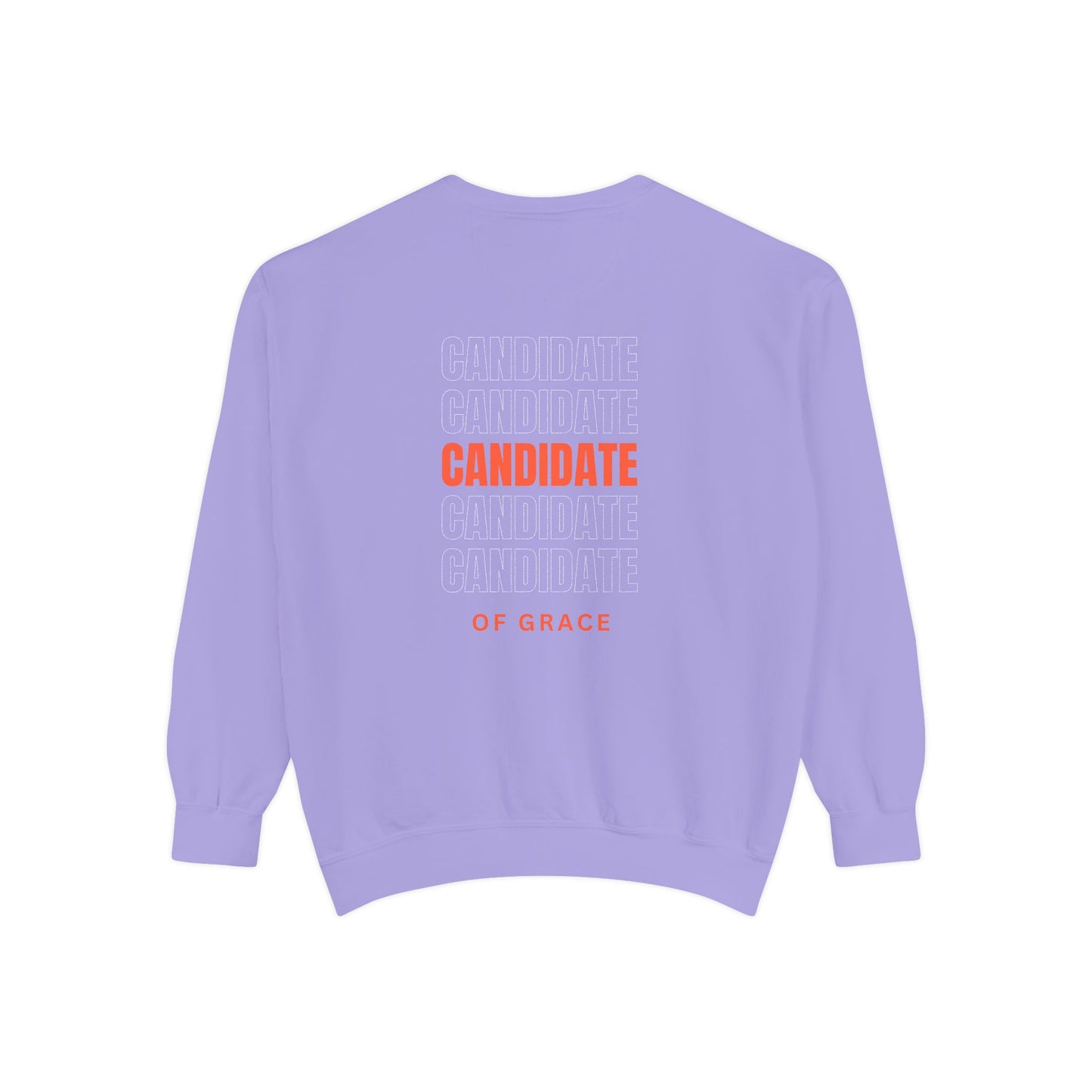 Grace Cross Sweatshirt — "Candidate of Grace" Christian Pullover