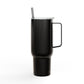 40oz Engraved Insulated Tumbler with Lid & Straw — Wildlife Cat Logo