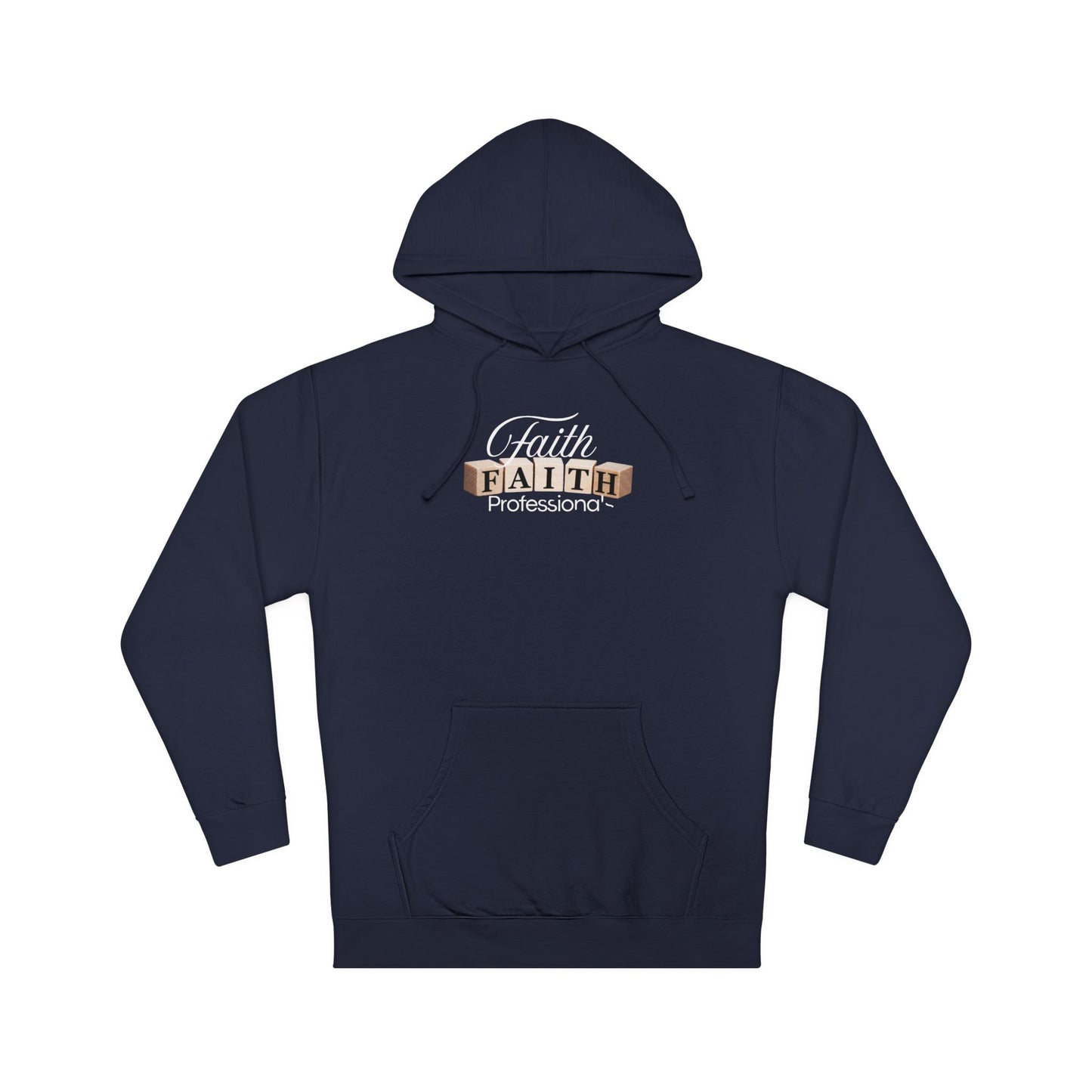 Faith Graphic Hoodie — Minimal Gold Lettering Christian Pullover