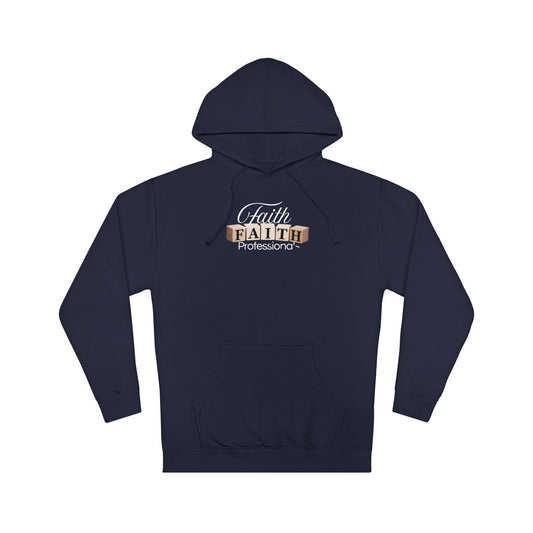 Faith Graphic Hoodie — Minimal Gold Lettering Christian Pullover