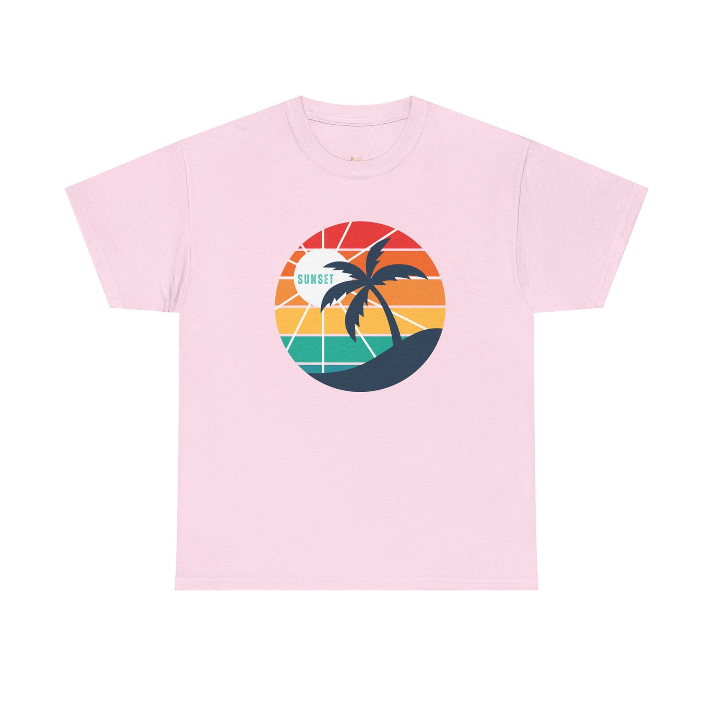 Retro Sunset Palm T-Shirt — Vintage Beach Graphic Tee