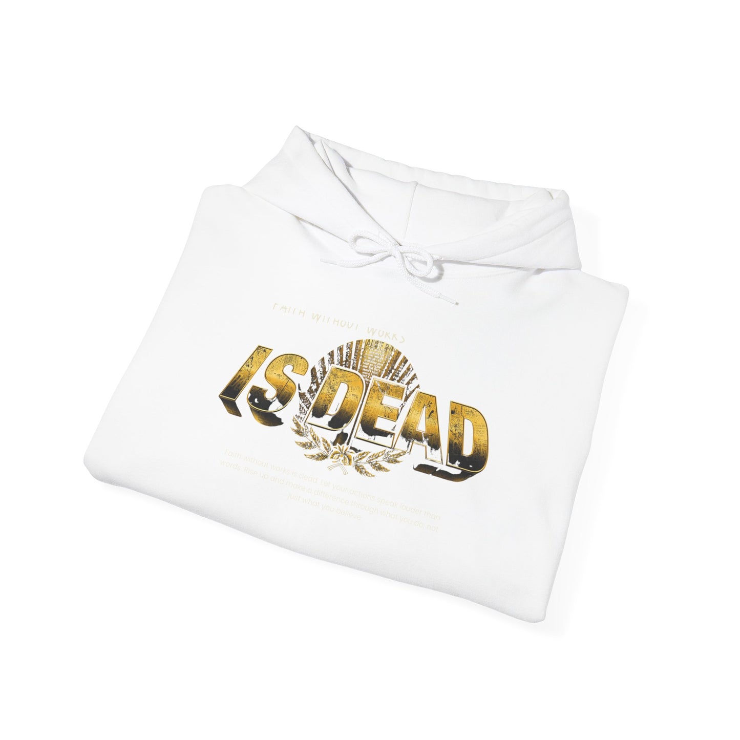 Hoodie — 'Without work is Dead' Gold Baroque Graphic Hooded Sweatshirt