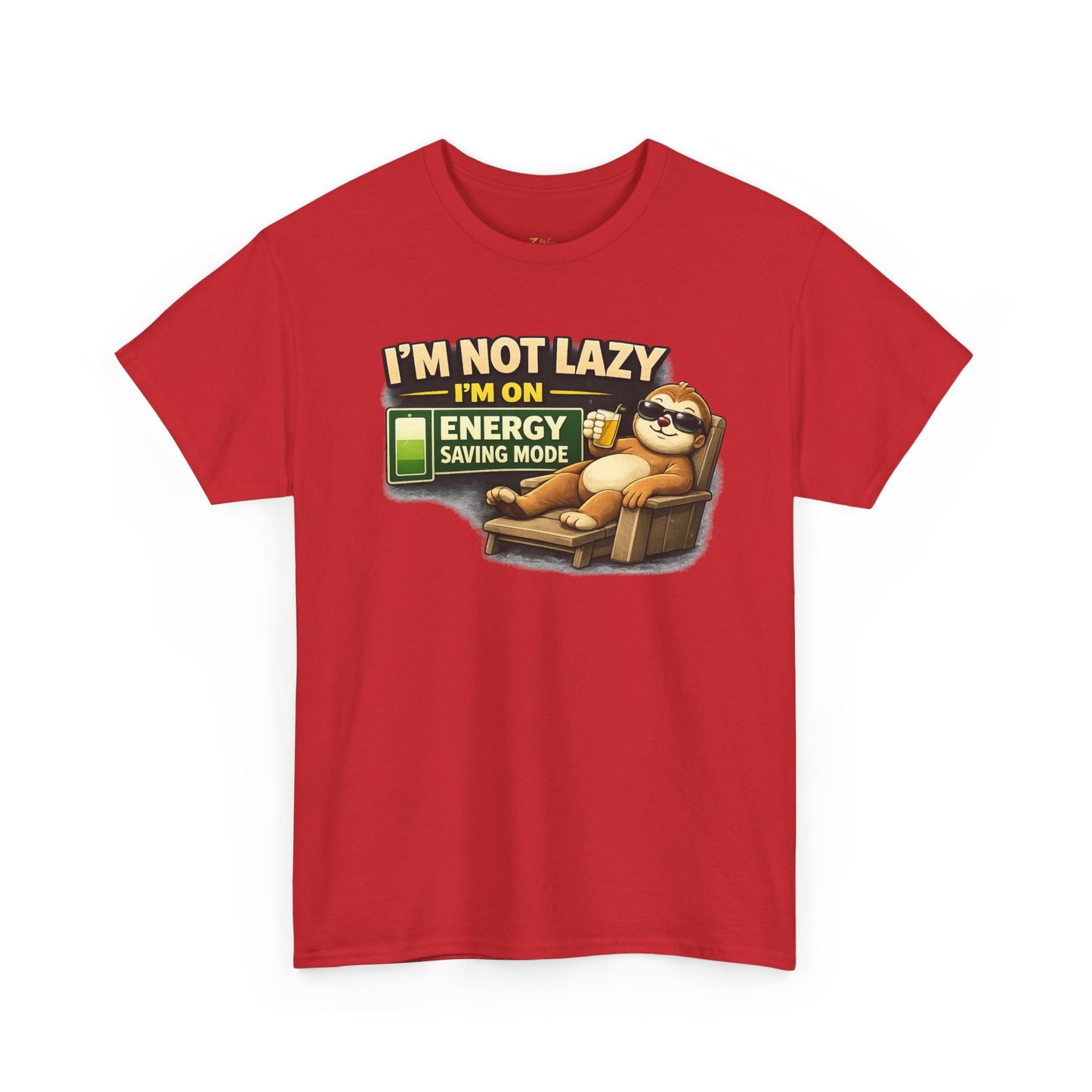 Funny Sloth T-Shirt – "I'm Not Lazy I'm On Energy Saving Mode" Graphic Tee