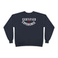 Crewneck Sweatshirt — "Certified by Experience" Minimal Graphic